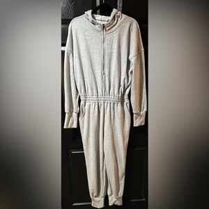 Hooded Jumpsuit - Light Heather Gray